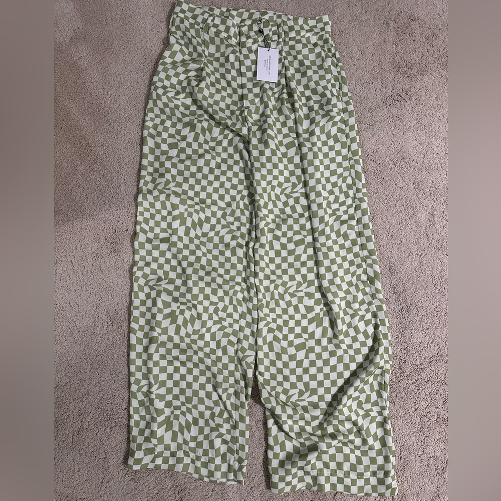RESA Green and White Checkered Trousers
